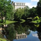 Opera of Riga reflecting in the river