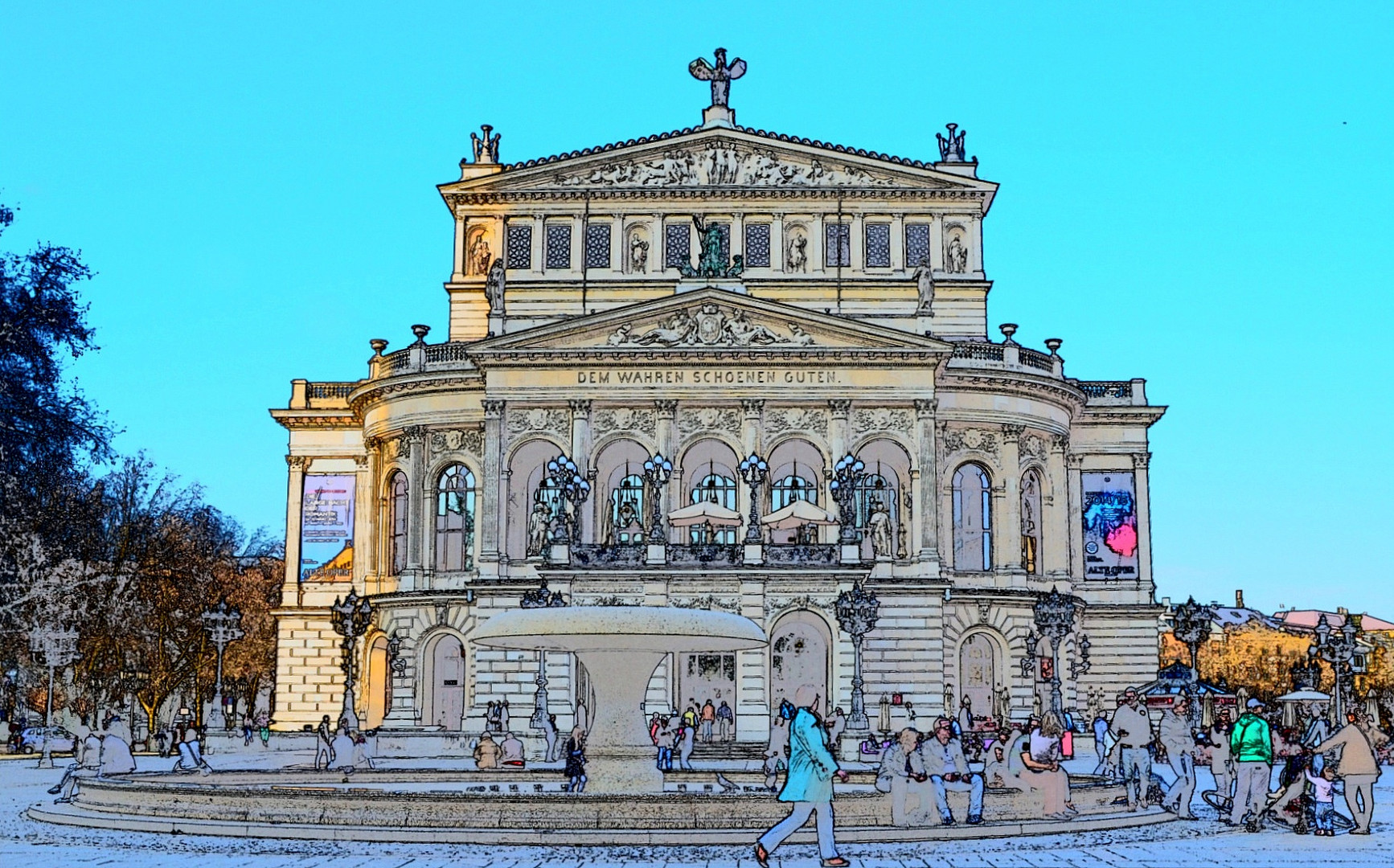 Opernhaus Ffm. als Zeichnung