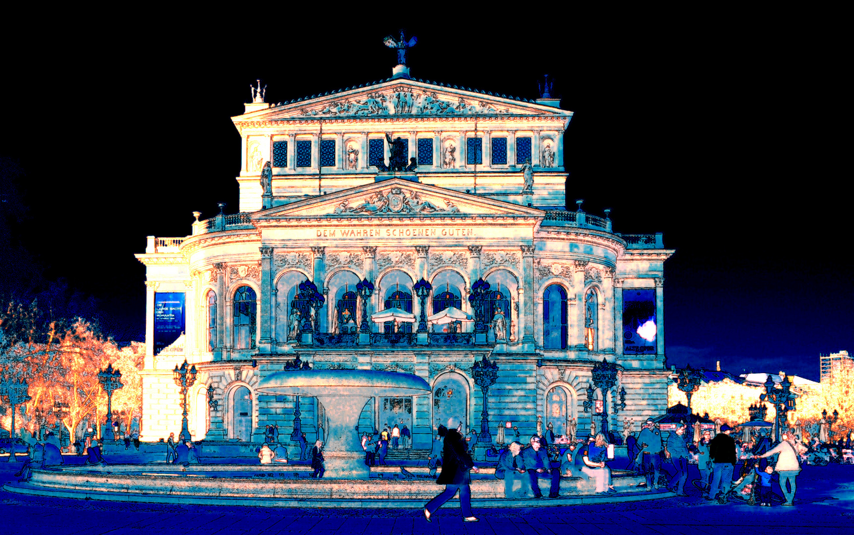 Opernhaus FFm. mit schw-dklblau,