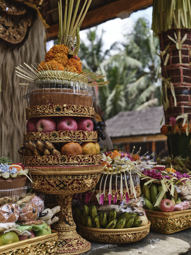 Opfergaben Tempel Bali