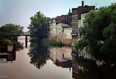 Oppeln, Mühlkanal..... Polen 1984 (Scan vom Dia)