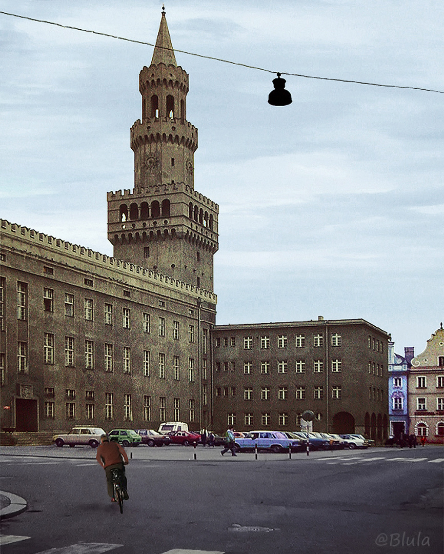 Oppeln, Rathaus... Polen 1984 (Scan vom Dia)