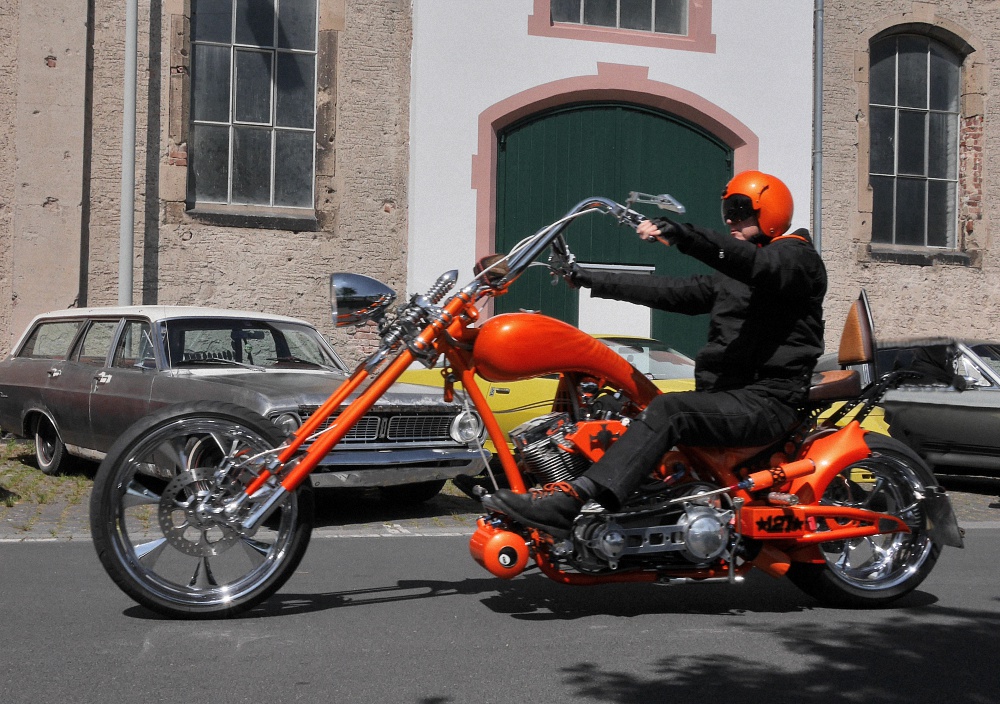 orange biker