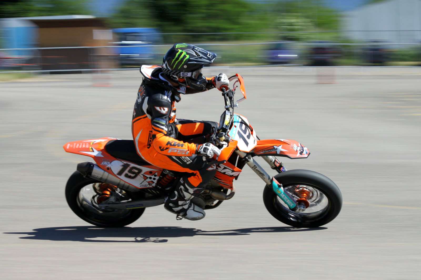 Orange-Black KTM in Action