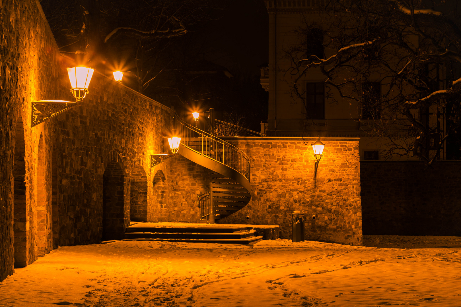 Orange night in the city