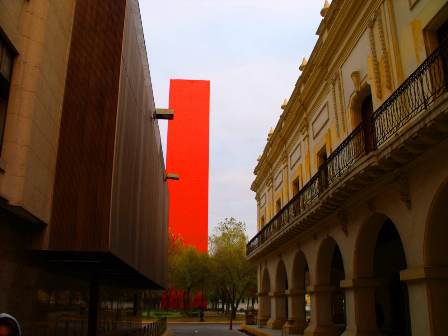 Orange side walk...