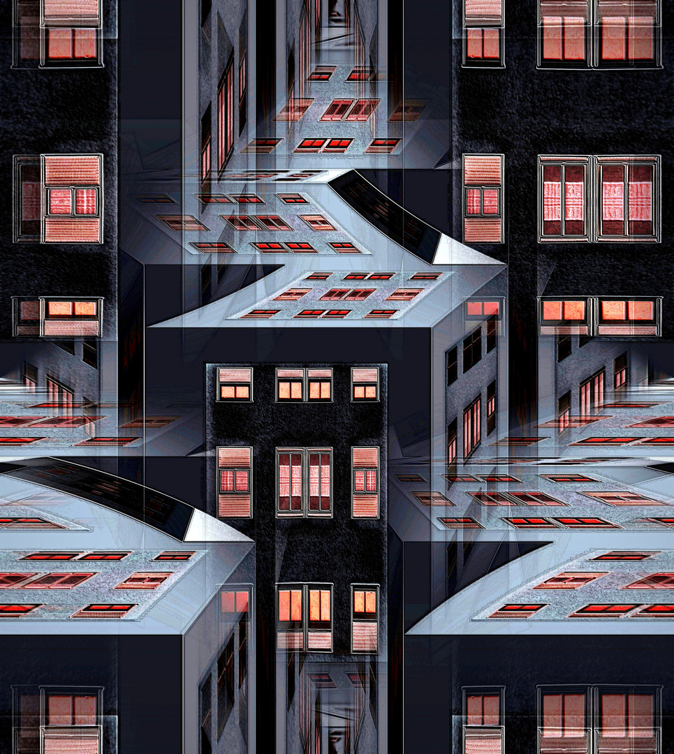 Orange Windows In Black City