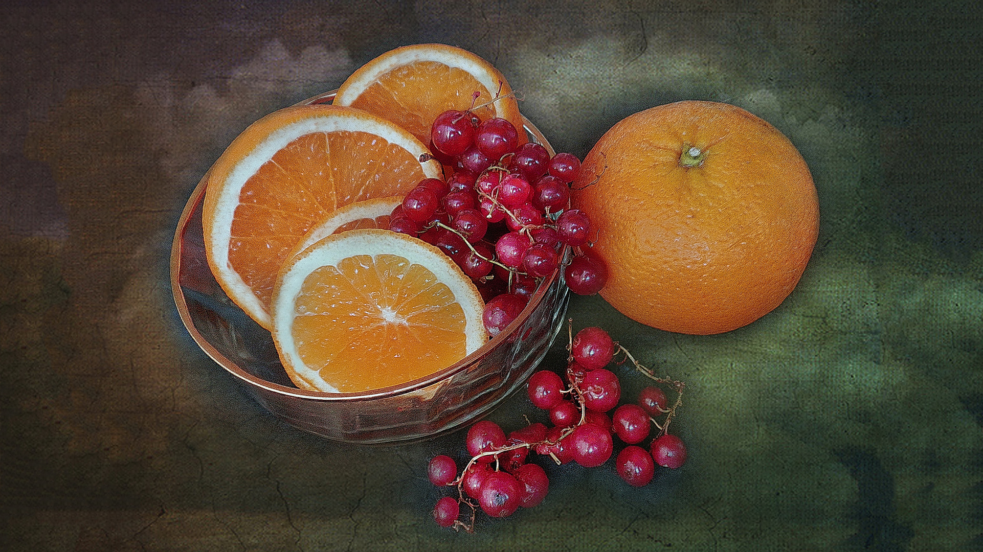 Orangen und Johannisbeeren     