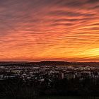 oranger Himmel über Aachen