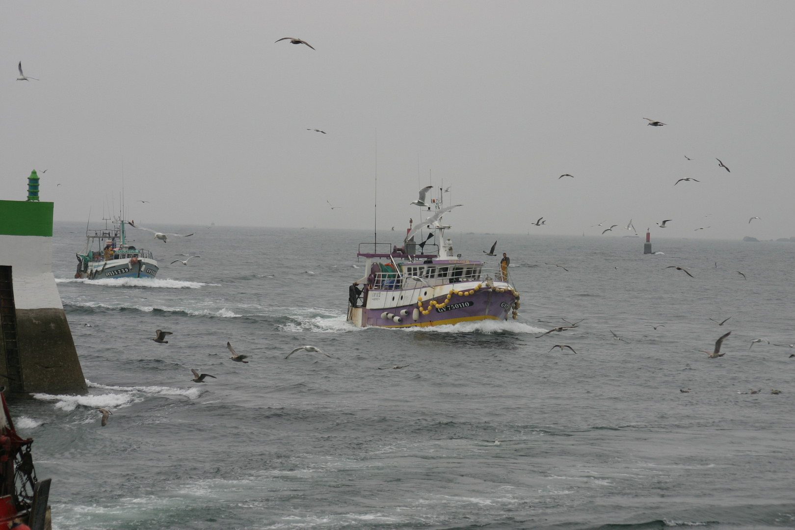 Ore 17:00, rientro dei pescherecci nel porto di Guilvinec