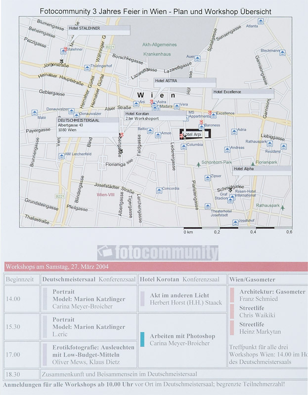 Orientierungsplan Deutschmeistersaal - Hotels- Workshopübersicht