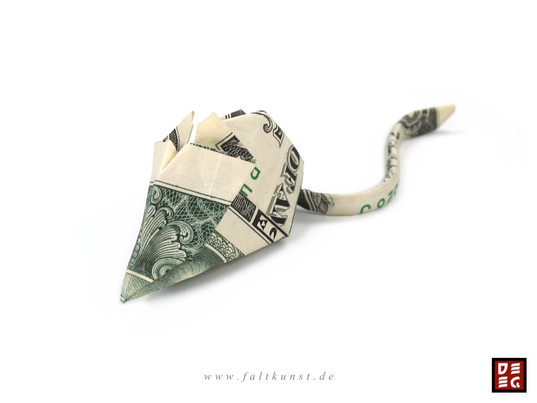 Origami Maus - Dollar Bill Mouse by Rudolf Deeg
