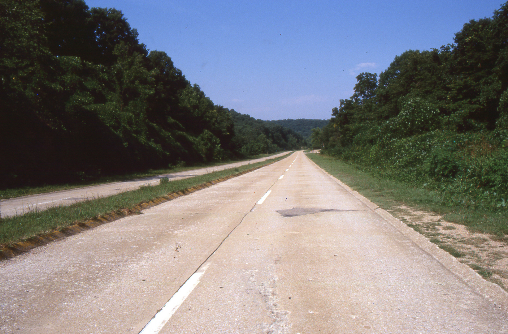 Original section of the historic Route 66 somewhere in Missouri