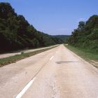 Original section of the historic Route 66 somewhere in Missouri