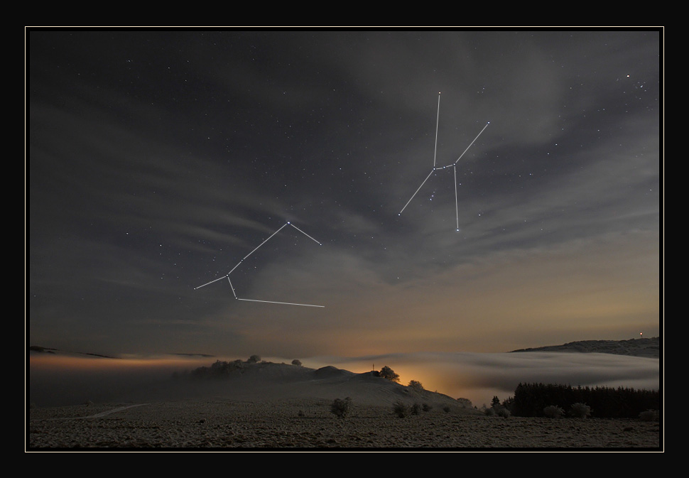 Orion mit Großem Hund bei Fuß