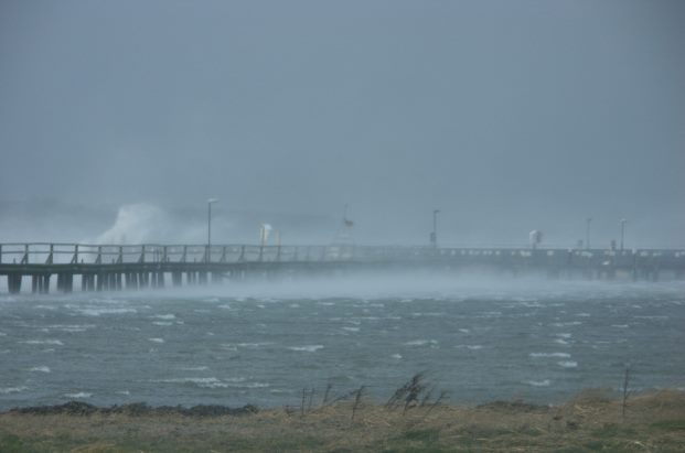 Orkan im Hafen Gelting Wackerballig