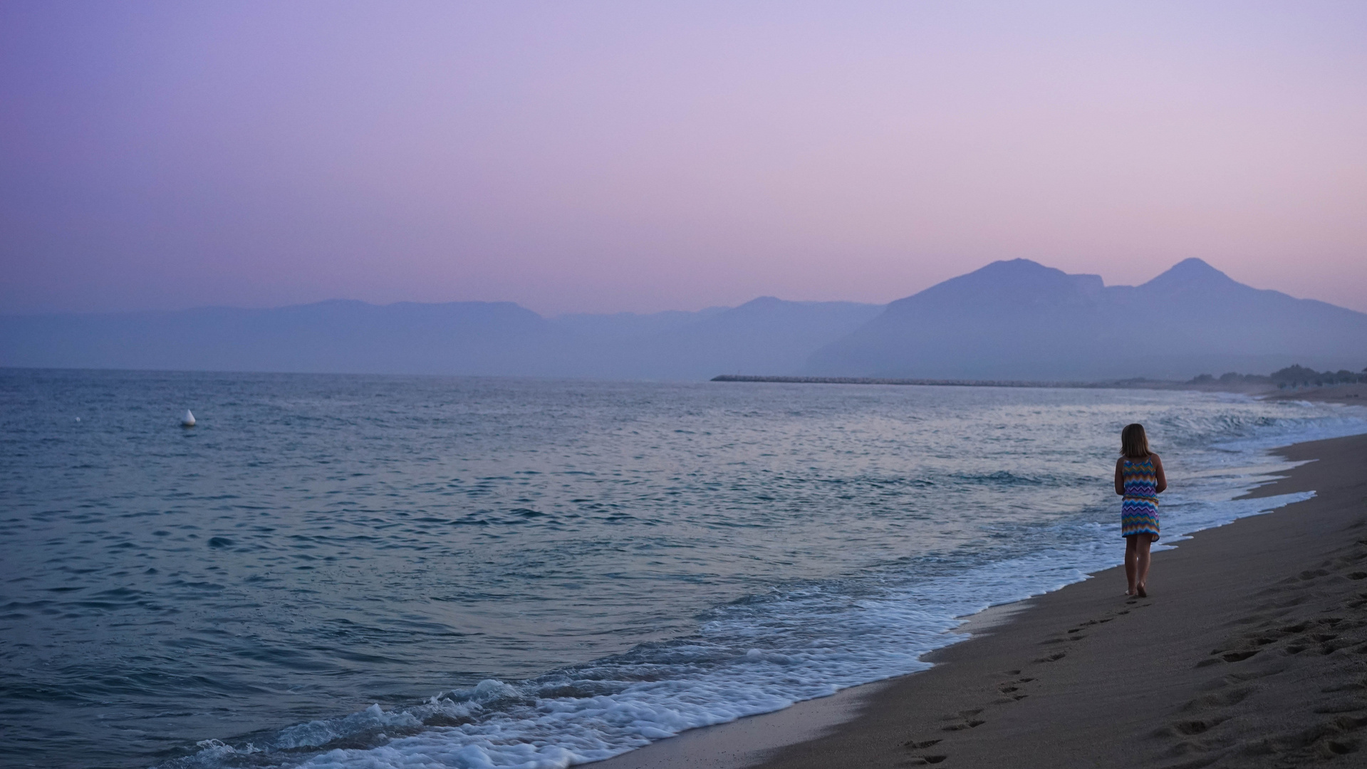 Orosei Sardinien in der Abenddämmerung