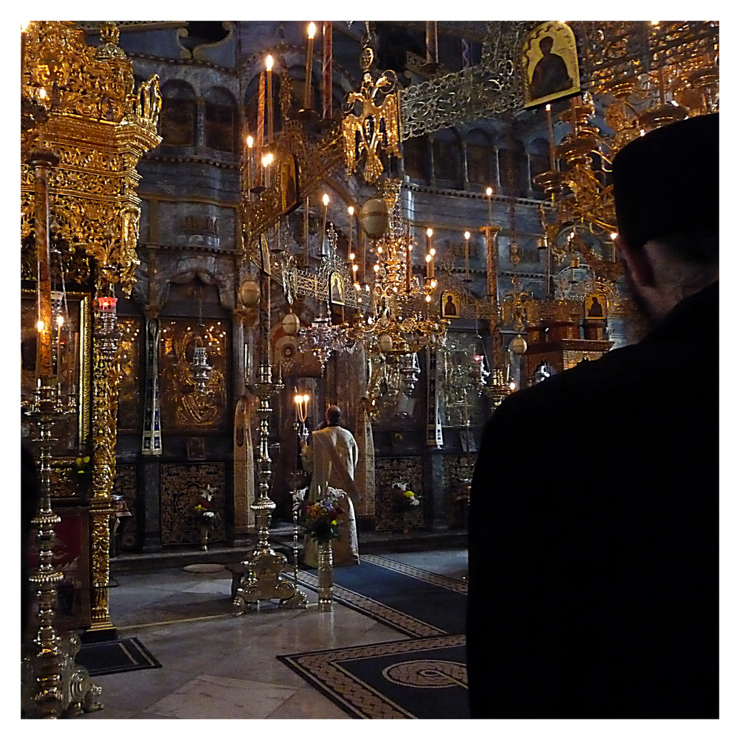 Orthodoxer Gottesdienst im Kloster Xenofontos (Athos)