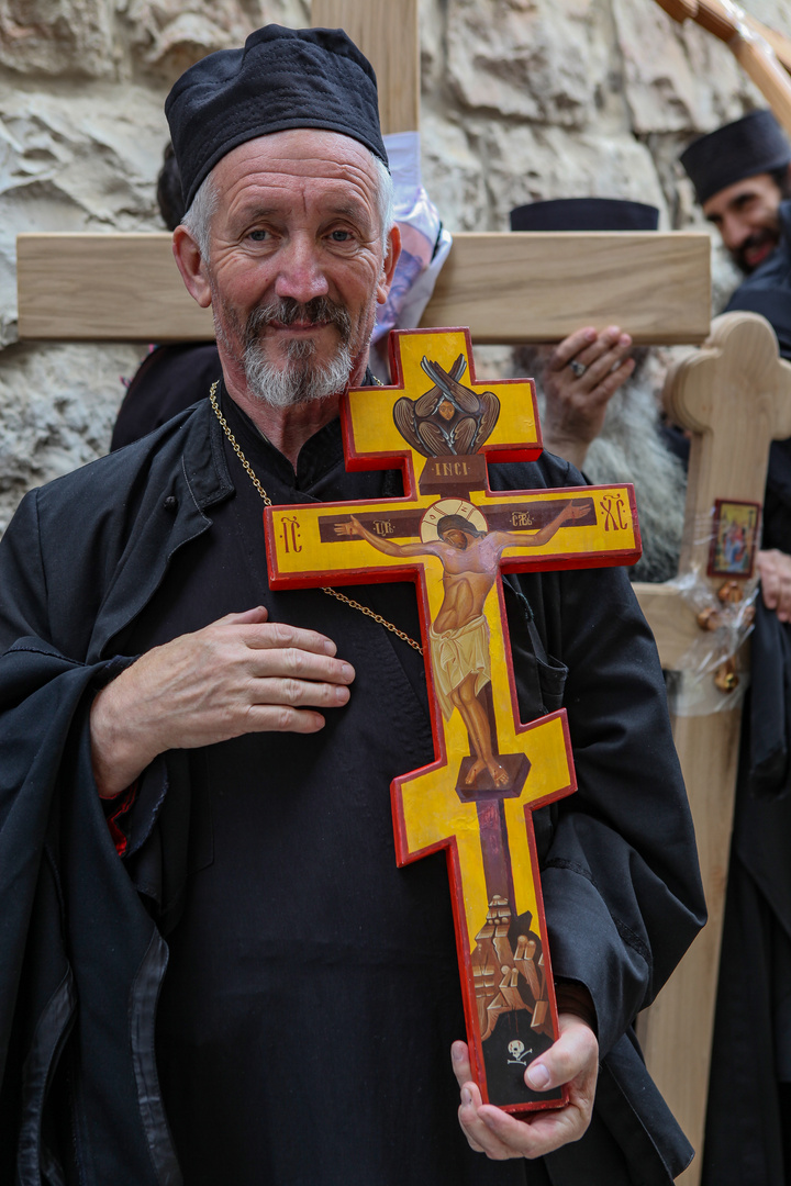 Orthodoxer Priester auf der Via Dolorosa 