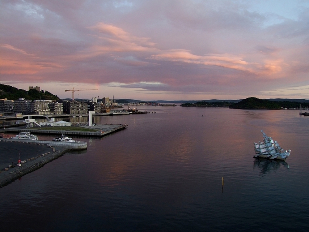 Oslo Hafen -Ansicht bei der Oper