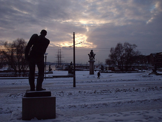 Oslo in a cold winter night