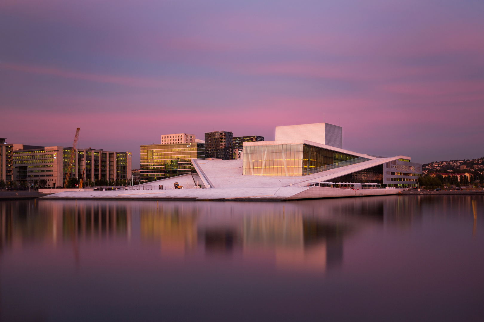 Oslo Opernhaus im Sonnenuntergang