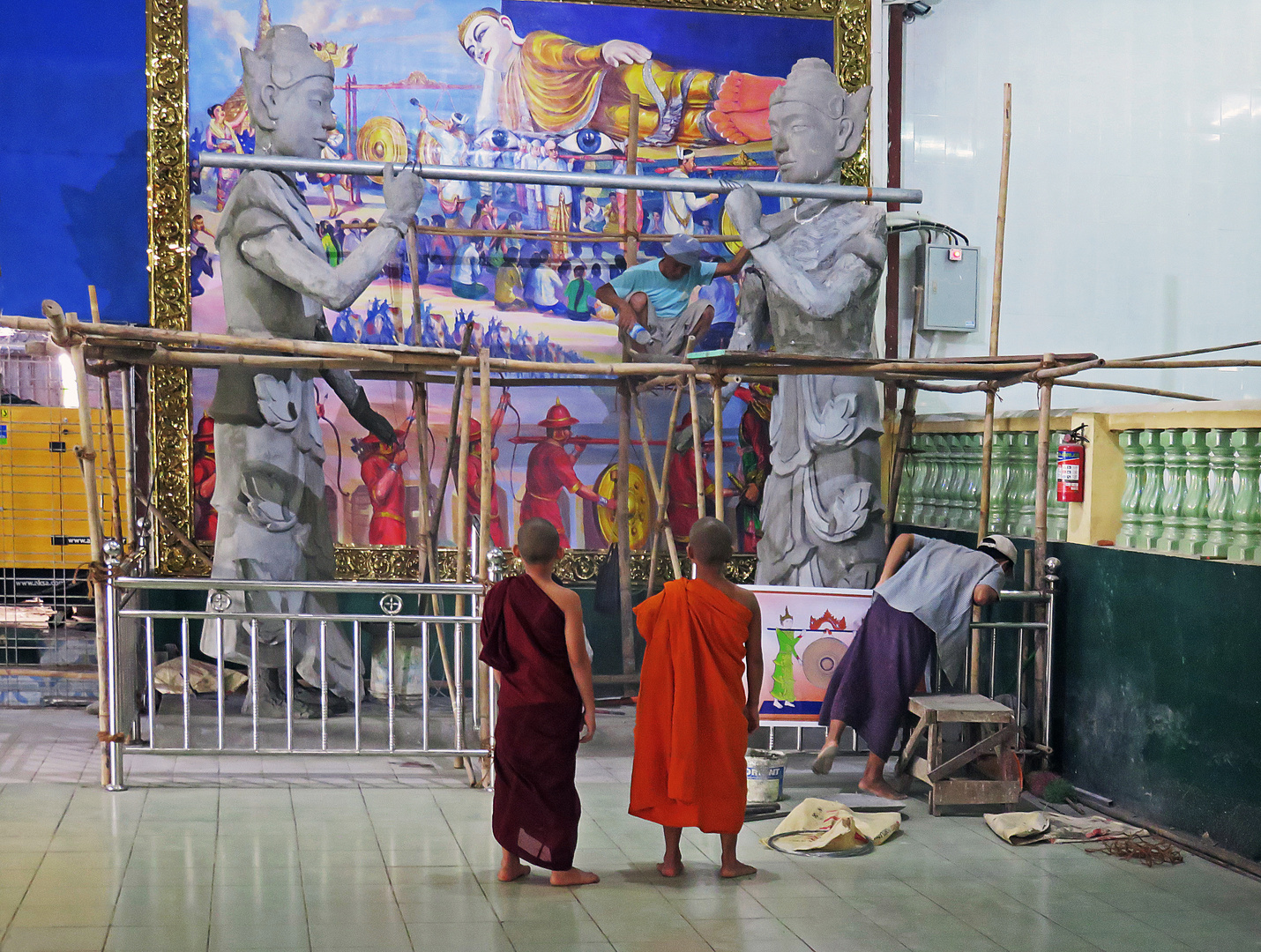 Osservando il restauro,Chaukhtatguy Pagoda,Yangon