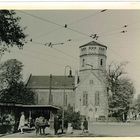 Ossietzkyplatz in Pankow Niederschönhausen 60er Blick auf Verkehrsinsel