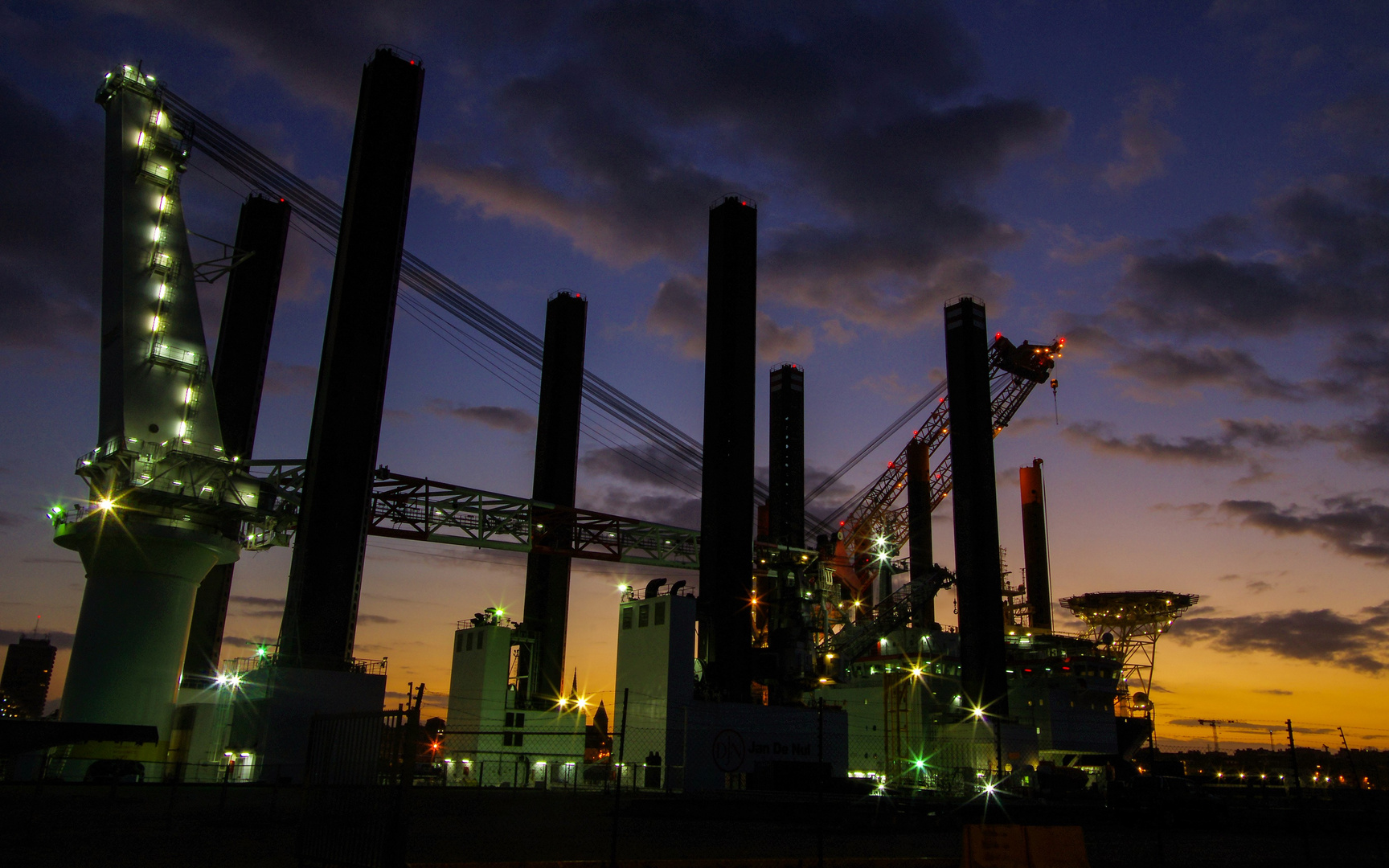 Ostend harbour at night (1)