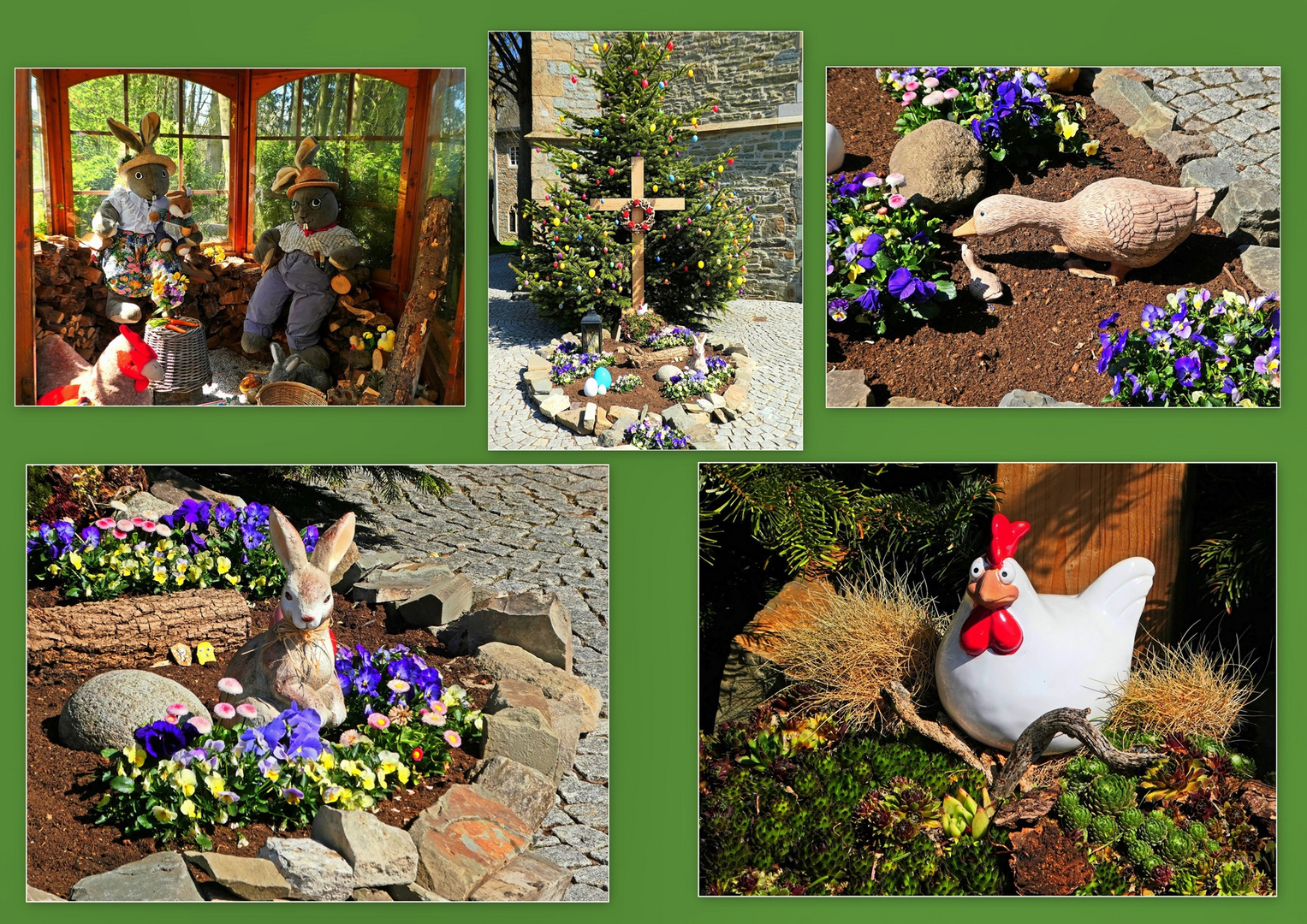 Osterdeko vor der Klosterkirche Wuppertal-Beyenburg