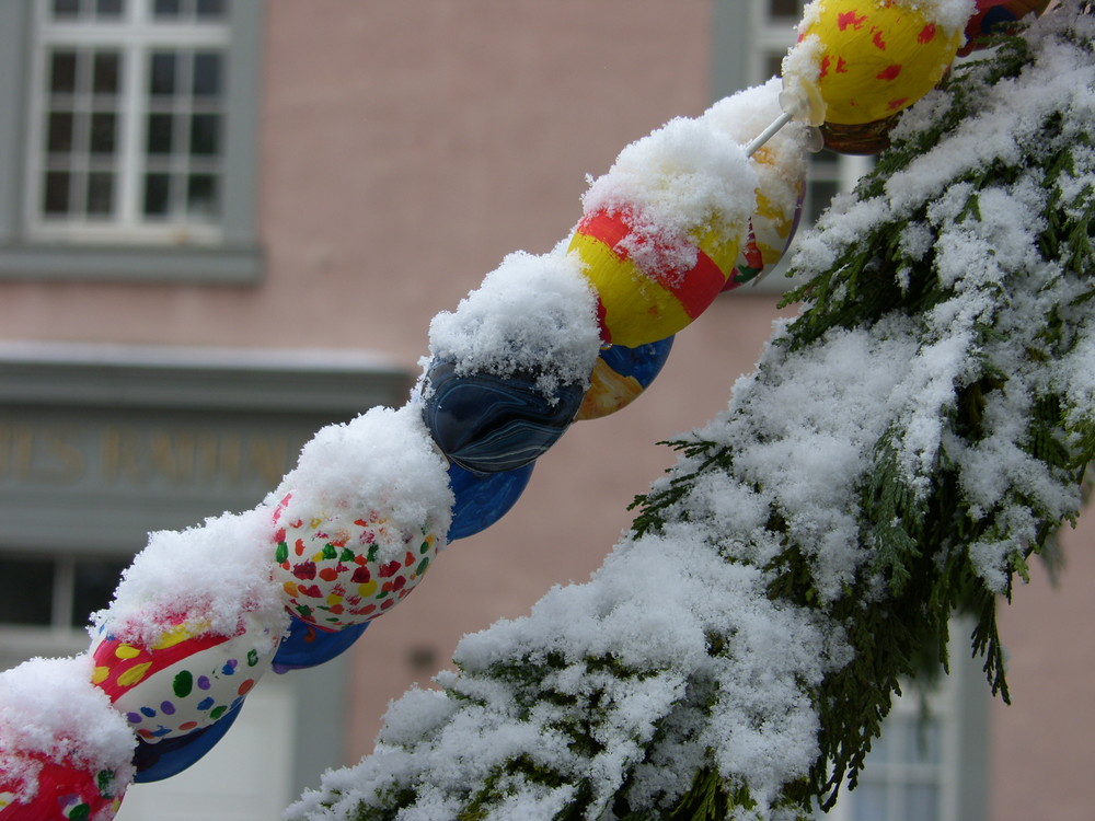 Ostereier im Schnee