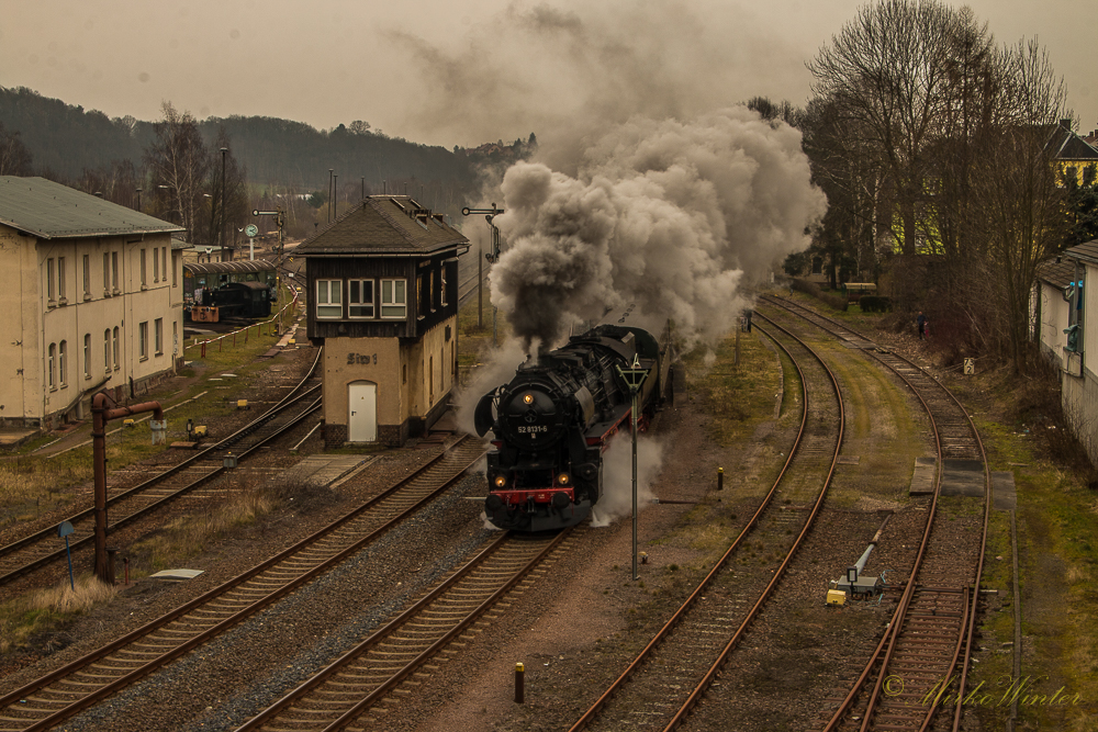 Osterfahrt in Nossen mit 52 8131-6 ( Zellwaldbahn )