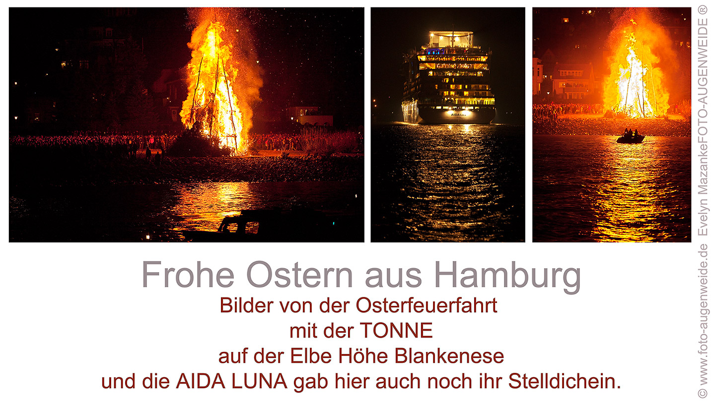 Osterfeuer an der Elbe