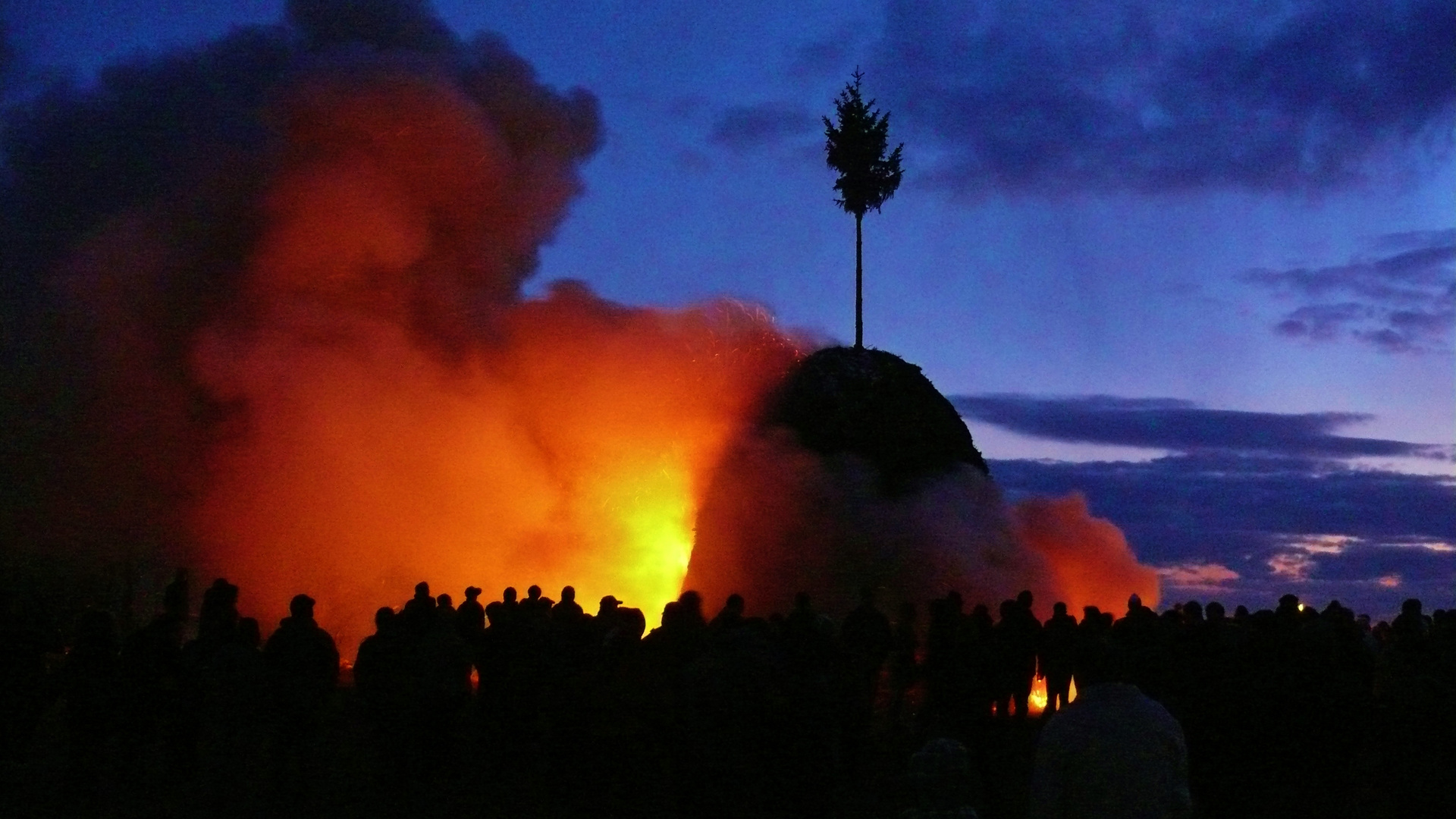 Osterfeuer auf dem Oberharz