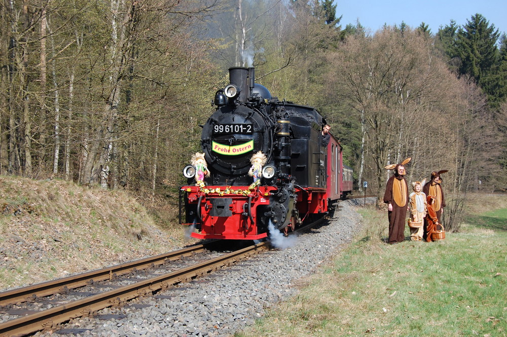 Osterhasen Sonderzug im Selketal