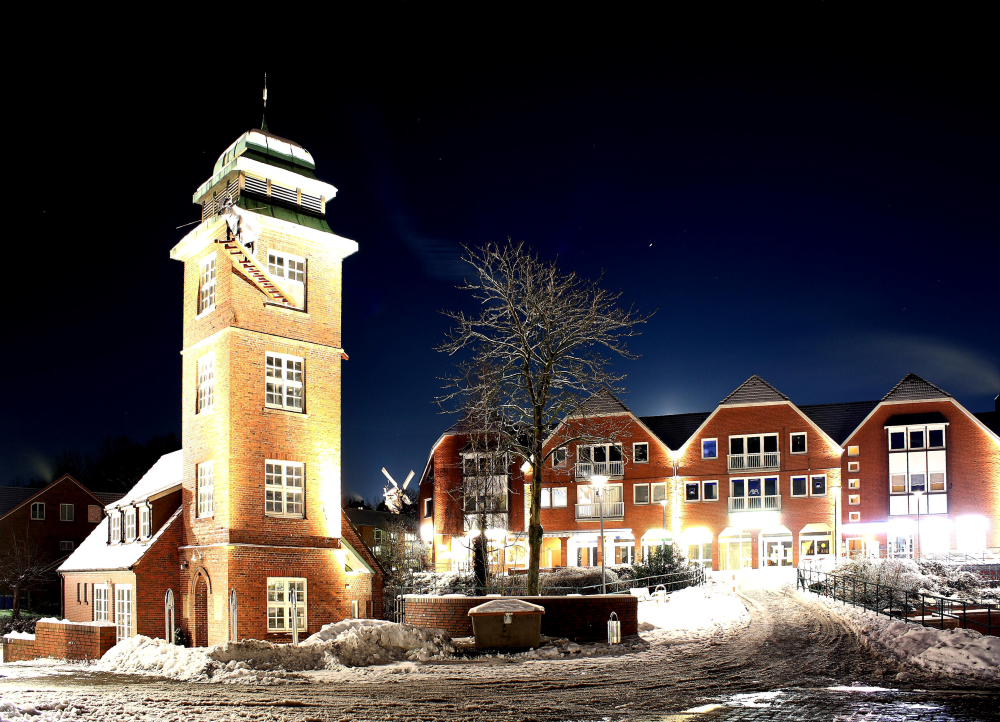 Osterholz-Scharmbeck - Marktplatz bei Nacht