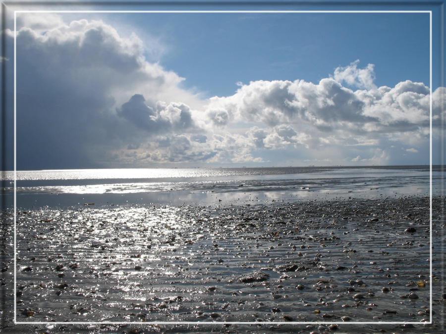 Ostern 2008: Wattenmeer bei Pellworm im Gegenlicht