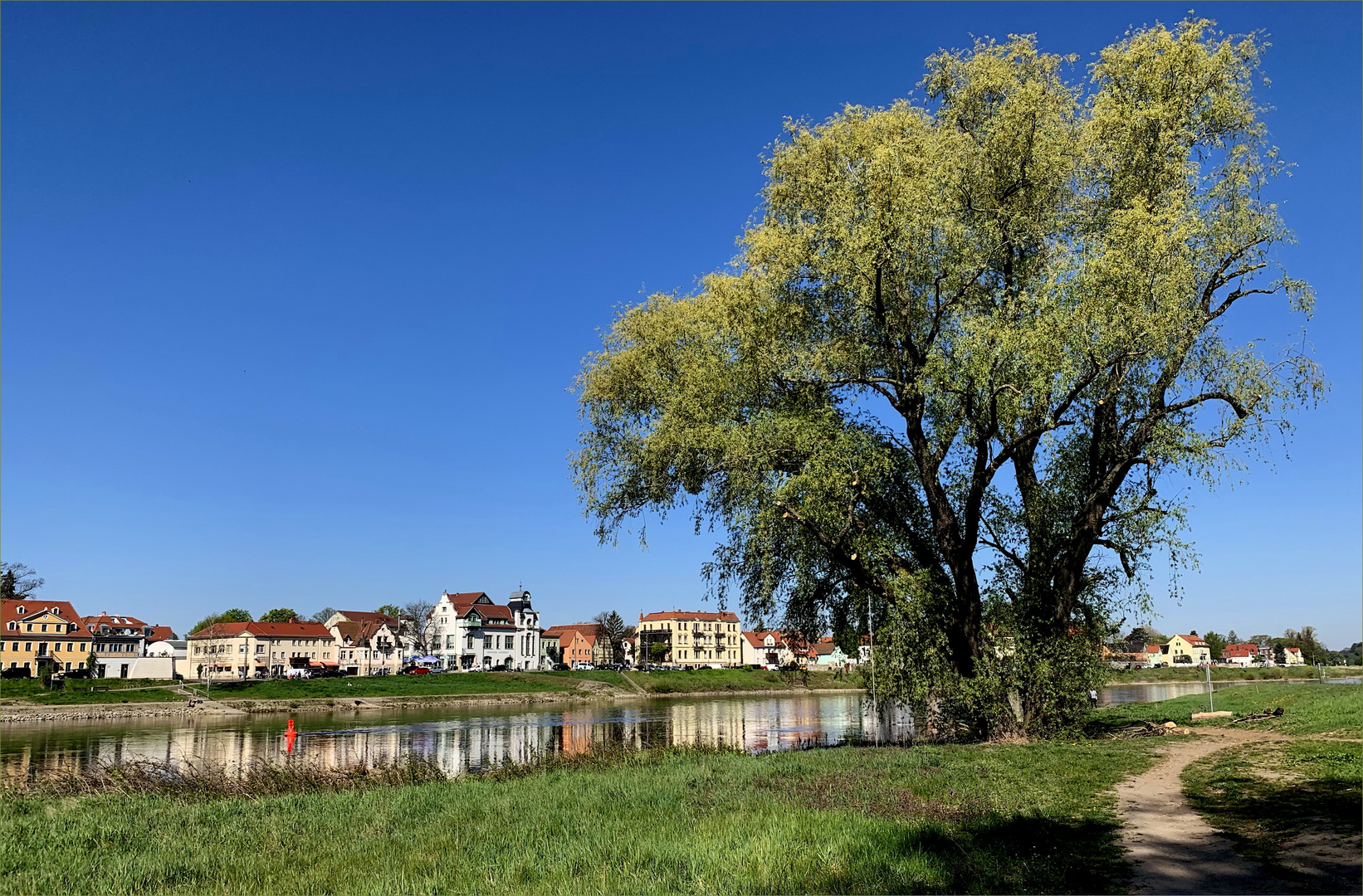  Osterspaziergang an der Elbe -zum Spiegeltag -