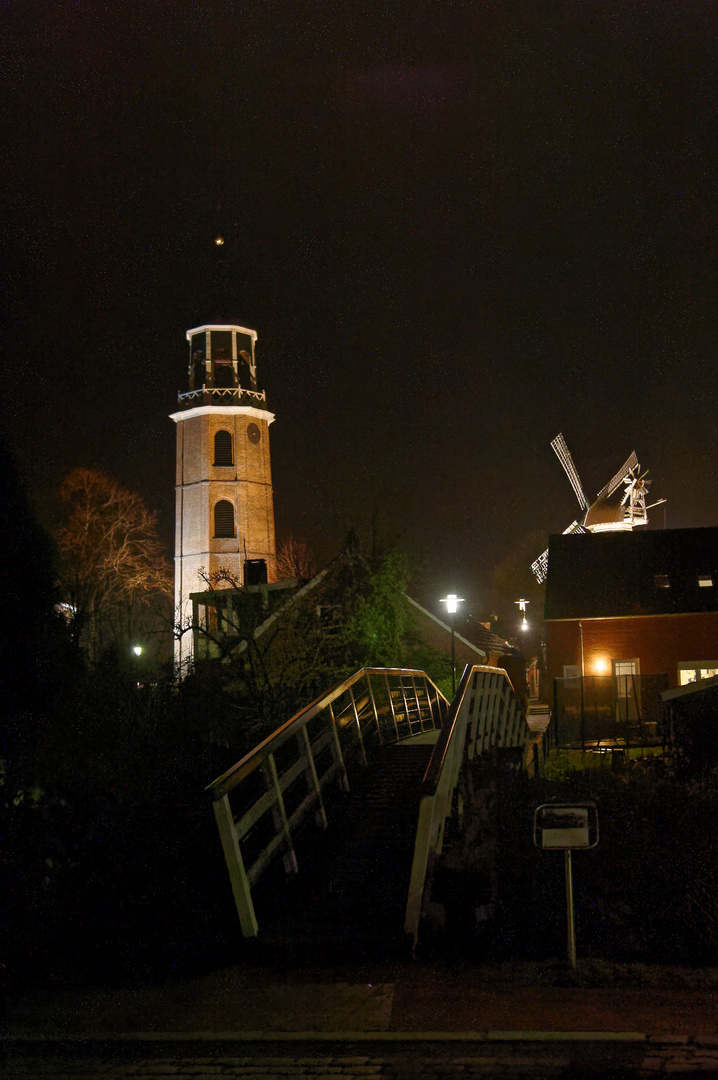 Ostfriesland bzw. Rheiderland bei Nacht: Ditzum