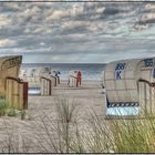 Ostsee-Strandkorb Idylle bei Rettin in der Sept. Abendsonne ( Lübecker-Bucht ) HDR