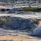 ostsee wellen im abendlicht