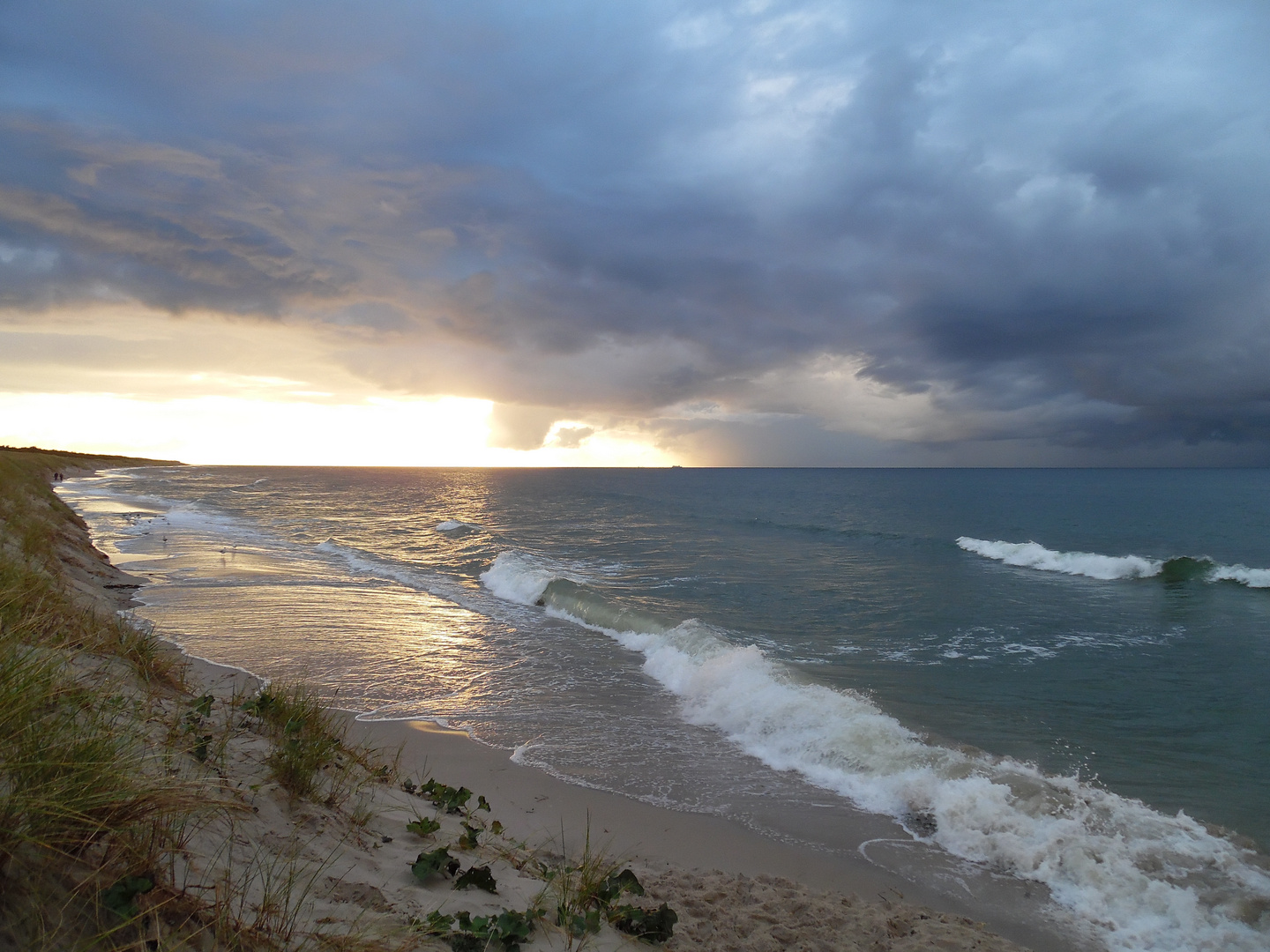 Ostseeküste auf dem Darß kurz vor einem Regenguß