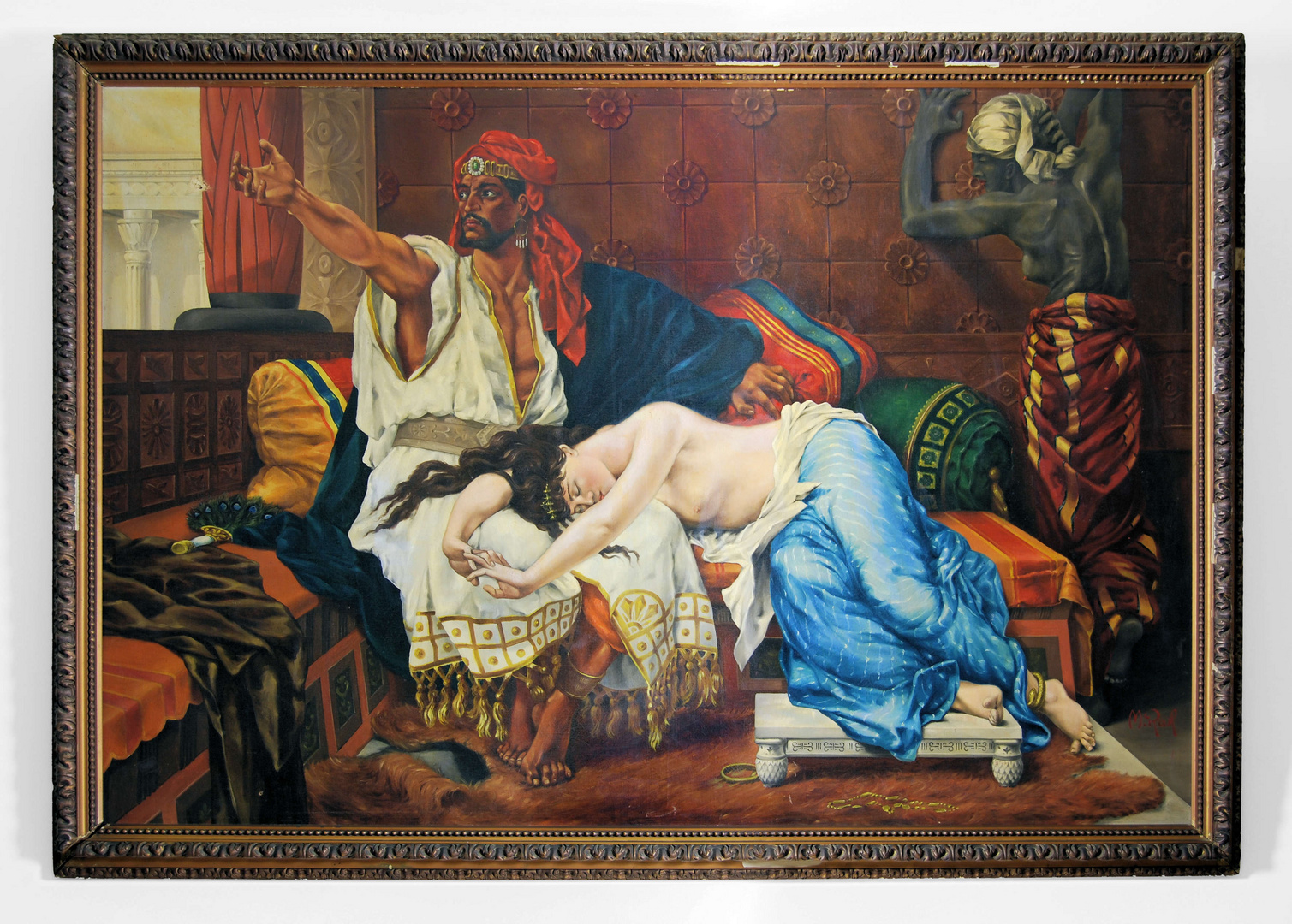 Otello and Desdemona with a slave: an Orientalist painting (19th century)