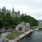 Ottawa/ Canada, Blick auf den Parlaments-Hügel und den Rideau-Kanal.