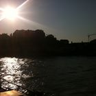 Ottensheim an der Donau, Sonnenuntergang nach dem Hochwasser