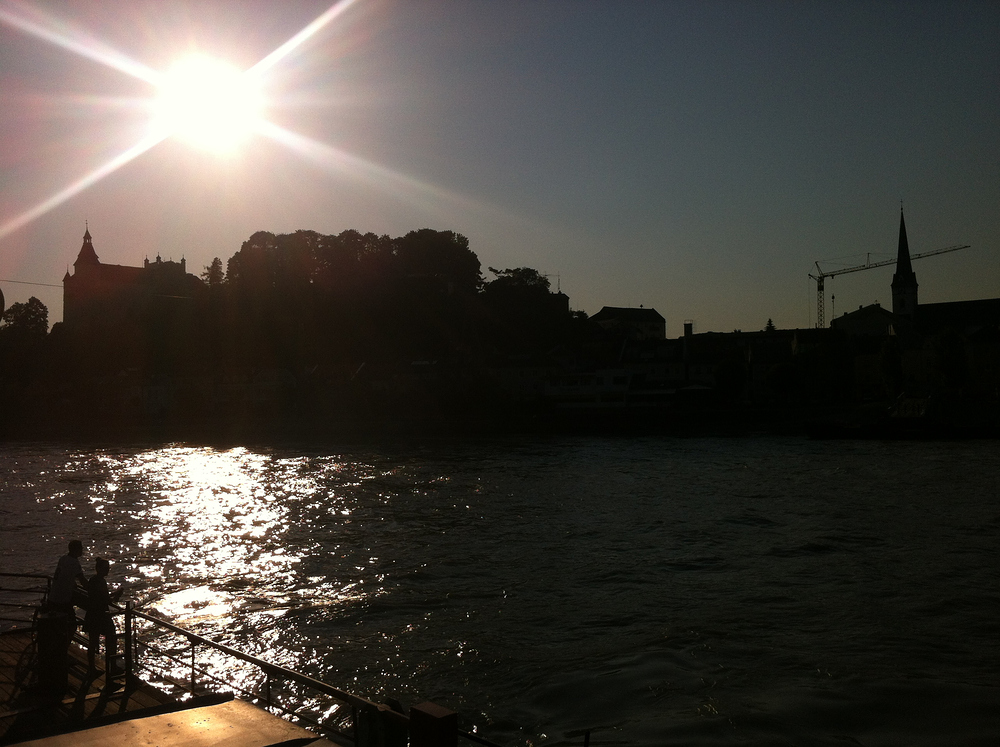 Ottensheim an der Donau, Sonnenuntergang nach dem Hochwasser