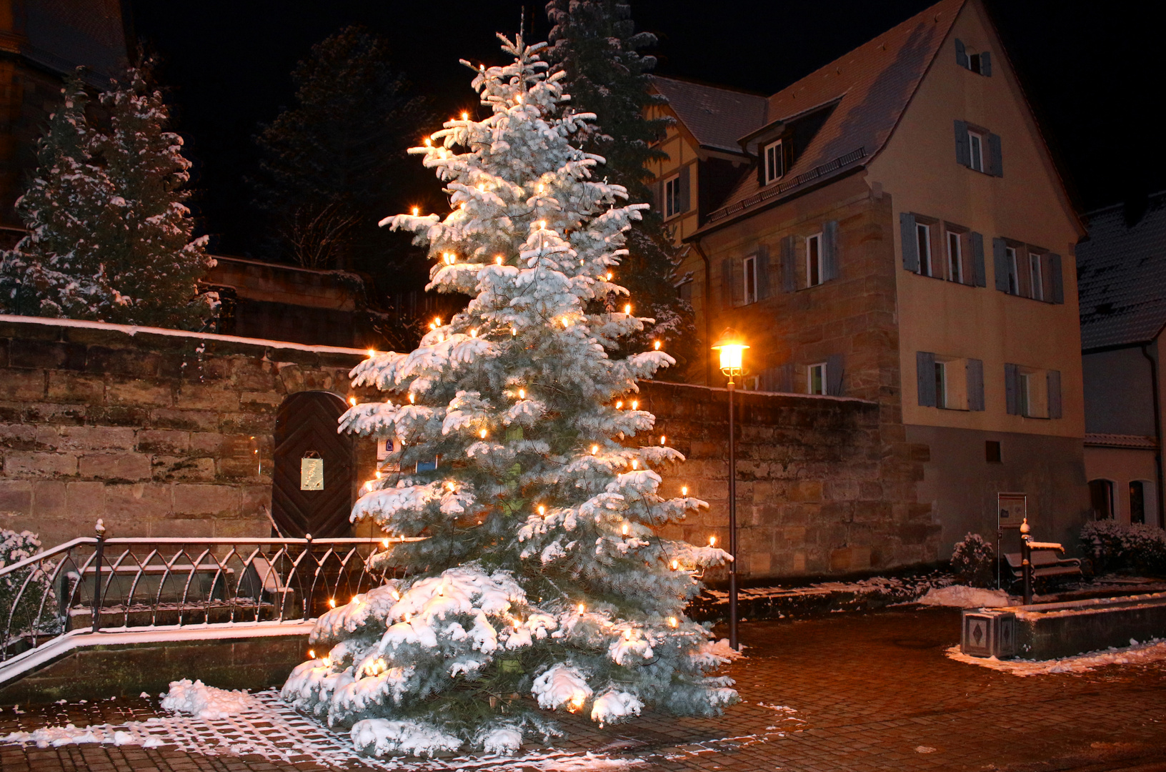 Ottensoos Weihnachten Schnee Ortsmitte