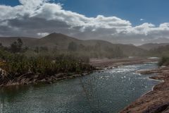 Ouarzazate - Oase Fint im Sandsturm