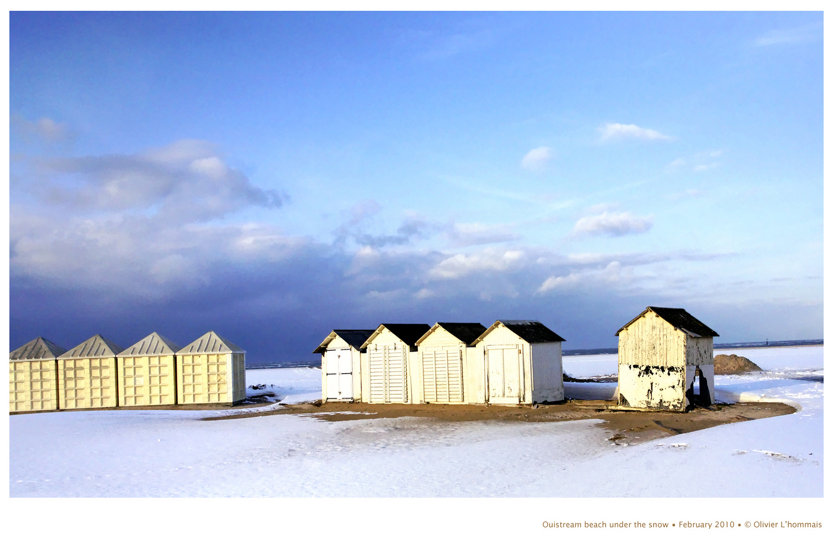 Ouistream beach under this february snow