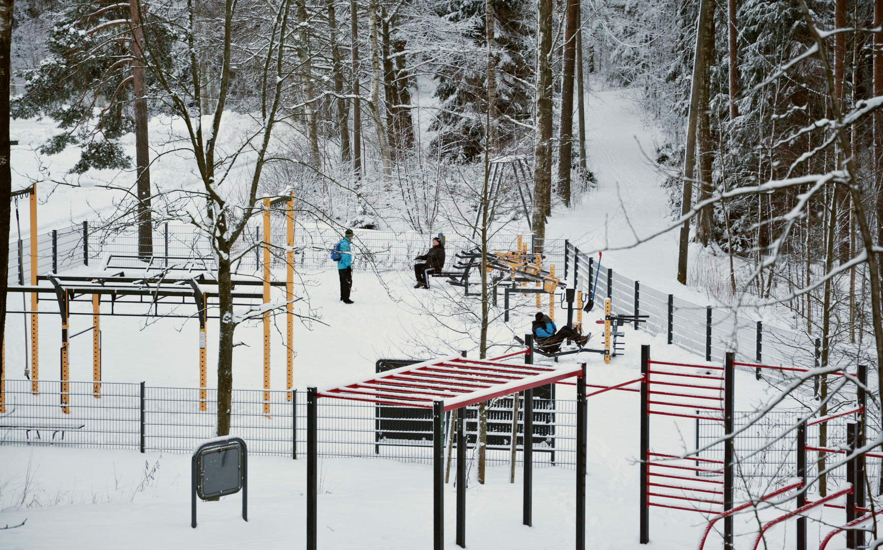 Out side Body building on winter time